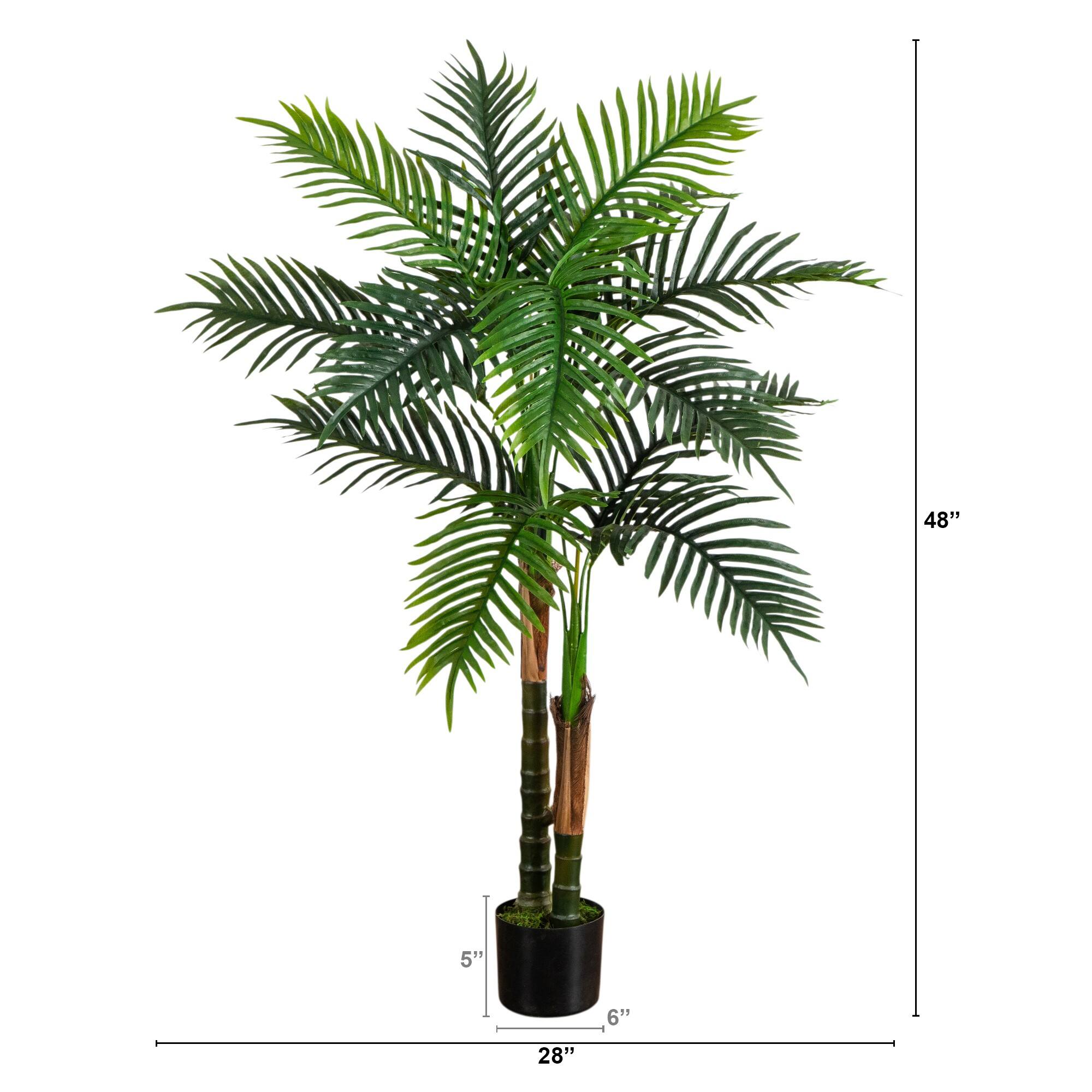 4ft. UV Resistant Artificial Double Robellini Palm Tree (Indoor/Outdoor)